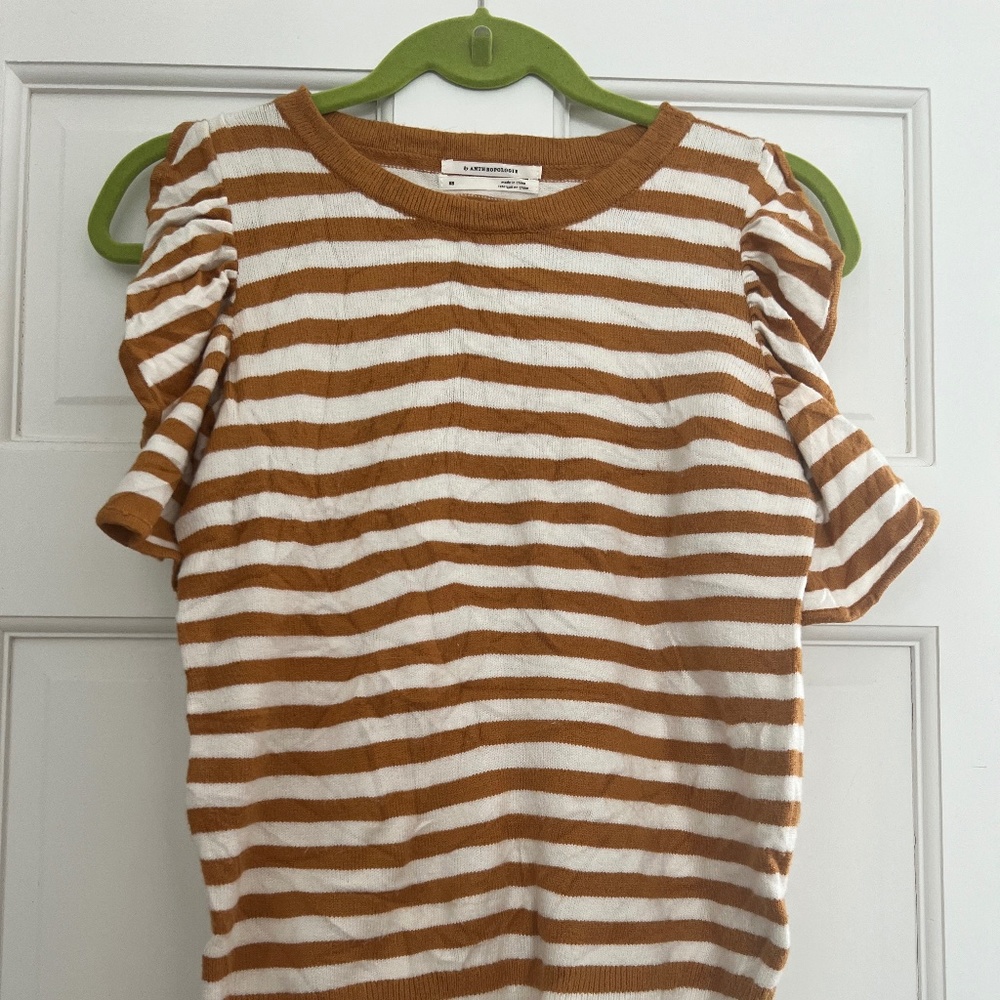 Anthropologie Jillian Flutter Sleeve Shirt
